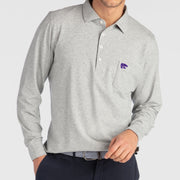 B.Draddy Clothing GREY HEATHER / SML KANSAS STATE UNIVERSITY | JACK LONG-SLEEVE POLO | COLLEGIATE