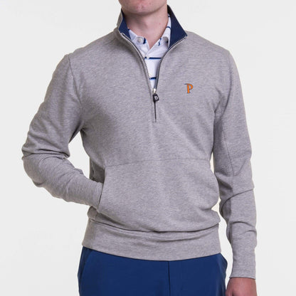 B.Draddy GREY HEATHER / SML PEPPERDINE | RUSSEL QUARTER ZIP | COLLEGIATE