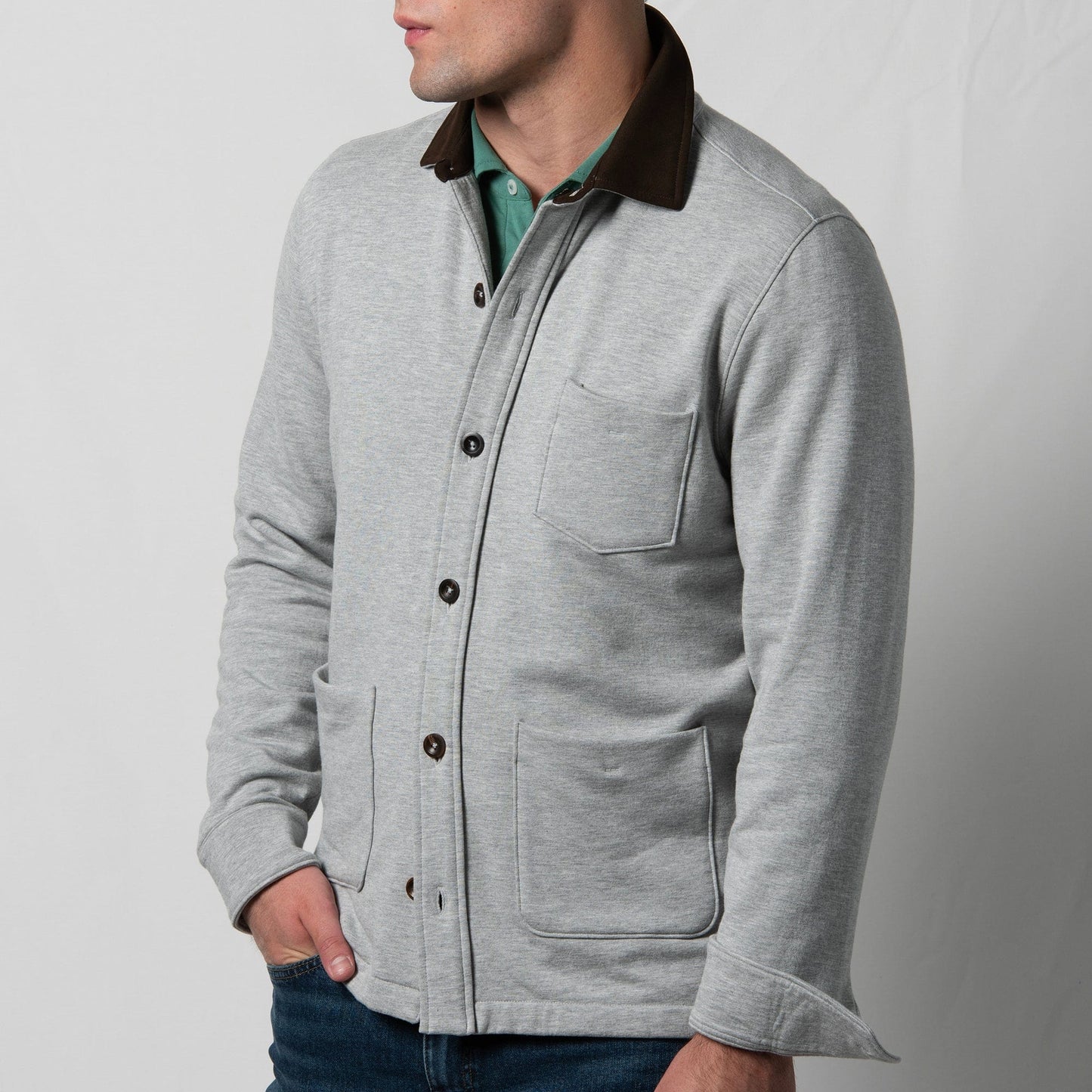 B.Draddy GREY HEATHER / SML THE CHUNK SHIRT JACKET