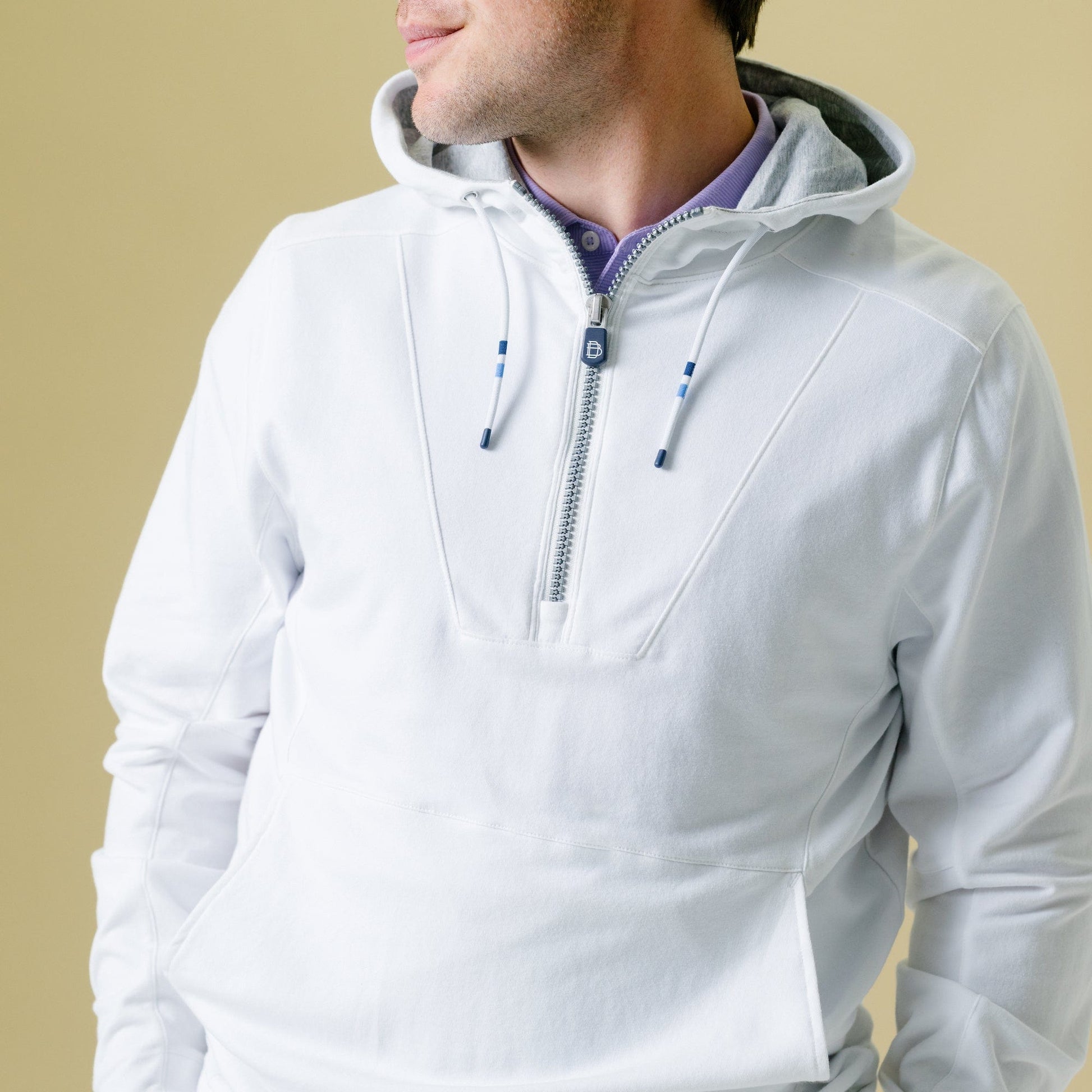 B.Draddy WHITE/GREY HEATHER / SML THE PROCTOR HOODIE