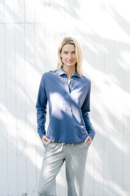 B.Draddy DENIM / XS ELIZABETH POLO SWEATSHIRT