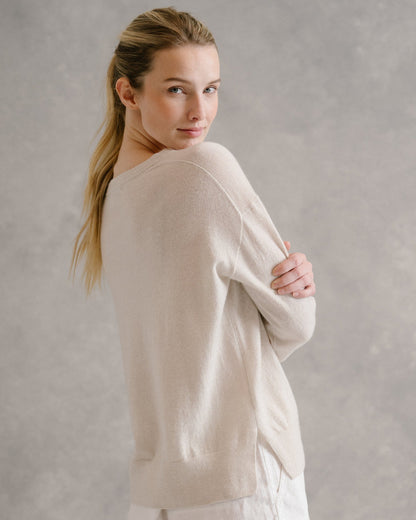 B.Draddy MAE CASHMERE LINEN V-NECK