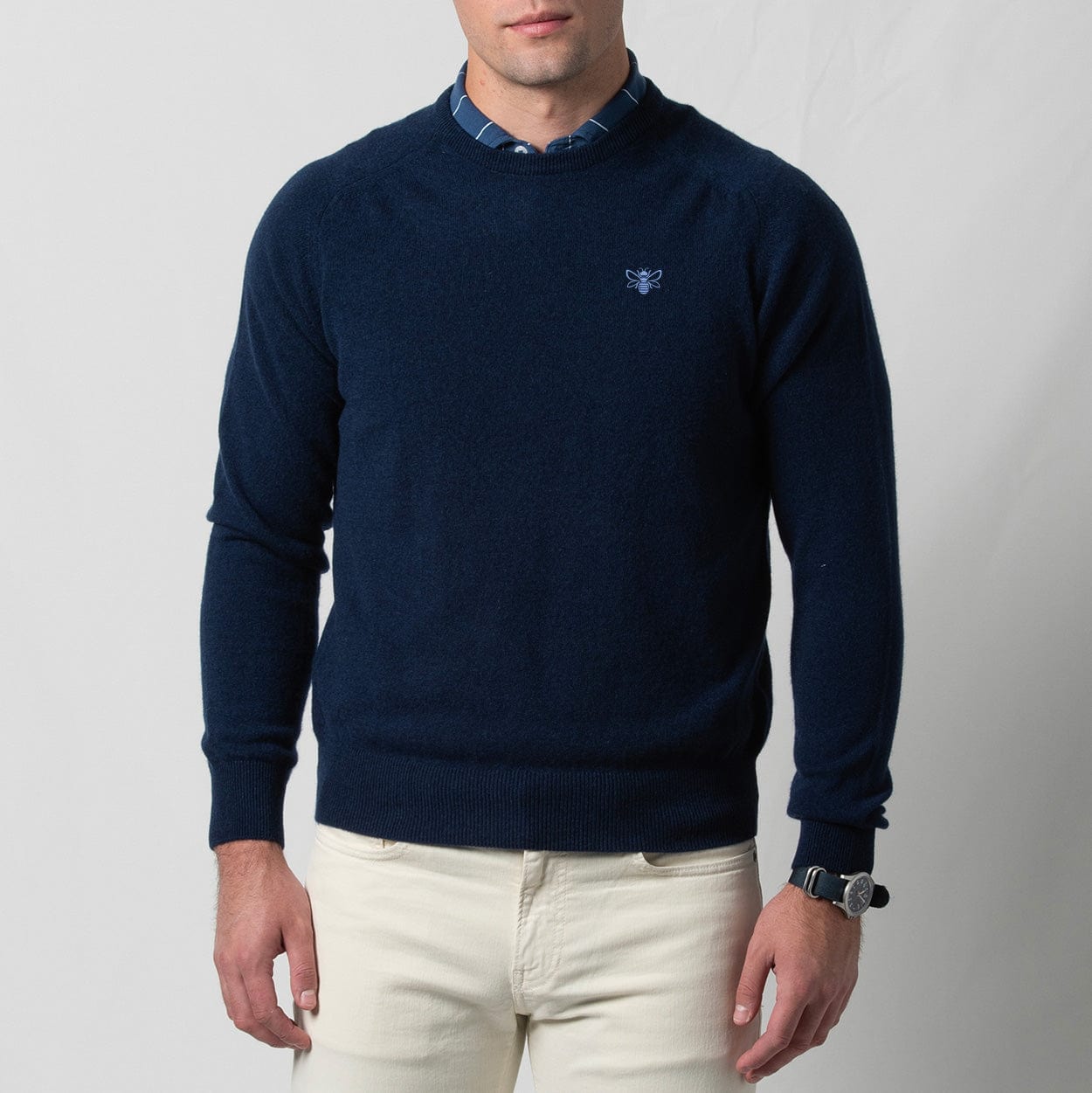 B.Draddy Clothing NAVY / SML 10th Anniversary 007 CASHMERE CREWNECK