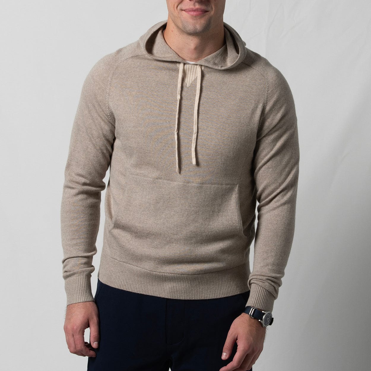 B.Draddy OATMEAL HEATHER / XS FINN MERINO HOODIE