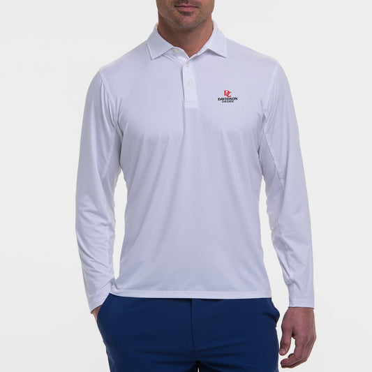 B.Draddy WHITE / SML DAVIDSON COLLEGE | DRADDY SPORT LEE LONG-SLEEVE POLO | COLLEGIATE