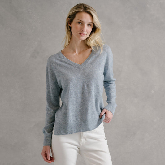 B.Draddy VINTAGE / XS MAE CASHMERE LINEN V-NECK