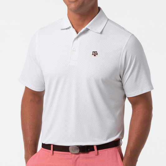 B.Draddy WHITE / SML TEXAS A&M | DRADDY SPORT CAPTAIN COOL POLO | COLLEGIATE