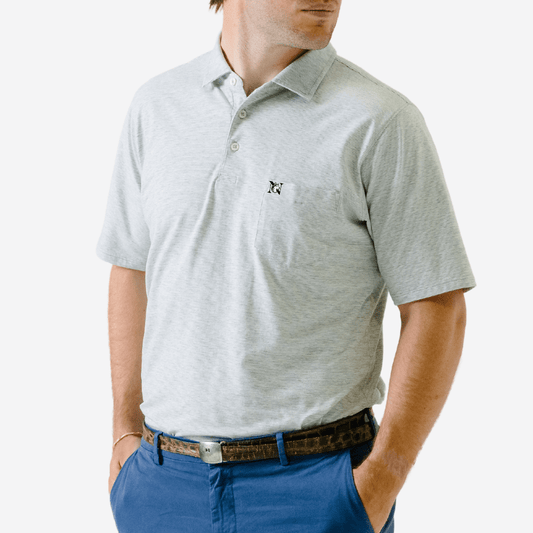 B.Draddy Clothing GREY HEATHER/WHITE / SML NORTHEASTERN | VIN POLO | COLLEGIATE