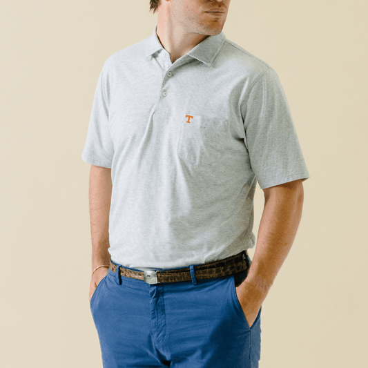 B.Draddy Clothing GREY HEATHER/WHITE / SML TENNESSEE | VIN POLO | COLLEGIATE