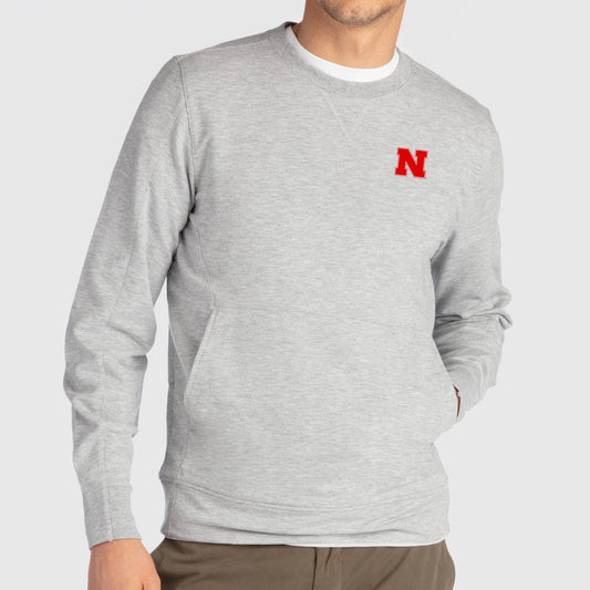 B.Draddy Clothing GREY HEATHER / SML NEBRASKA | RUSS CREWNECK | COLLEGIATE