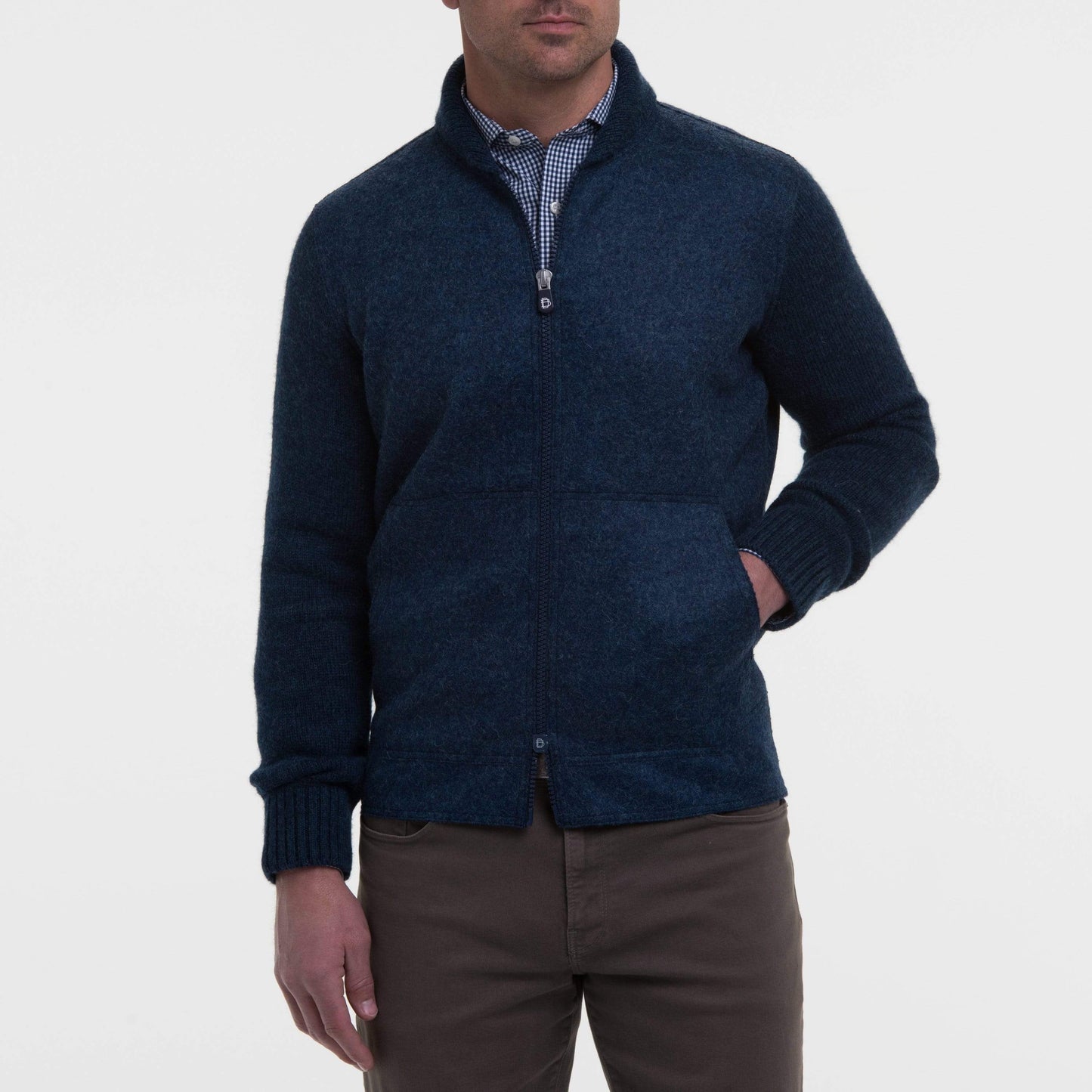 B.Draddy REGAL HEATHER / SML ALPACA FULL ZIP