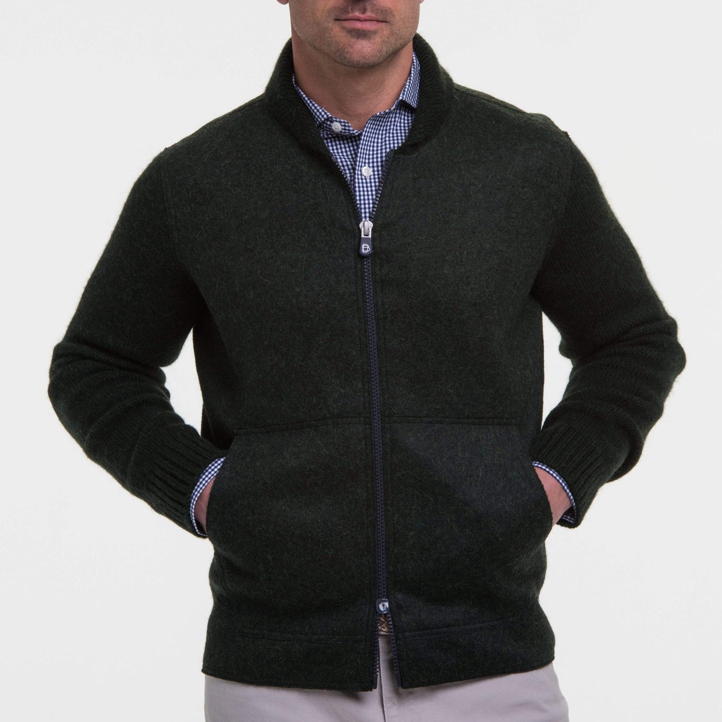 B.Draddy ROLLING ROCK HEATHER / SML ALPACA FULL ZIP